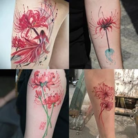 35pcs higan flower tattoo stickers waterproof female long lasting sexy net red simulation clavicle chest temporary tattoo
