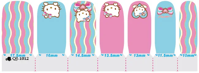 14 шт./лист видов Hello kitty ногтей Обертывания 3D на весь ноготь наклейки дизайнерские