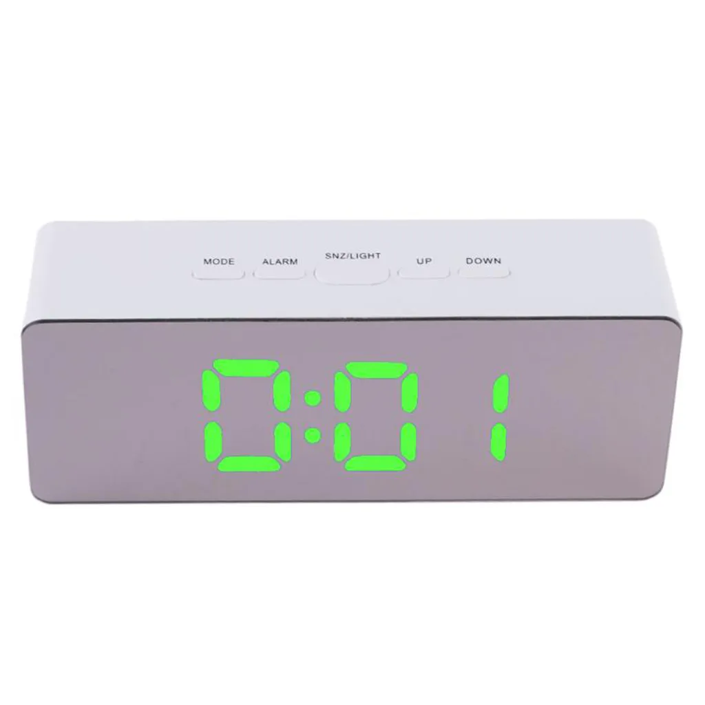 Digital Mirror LED Alarm Clock Night Lights Thermometer Electronic Table Rectangle Multi-function Desk Clocks | Дом и сад
