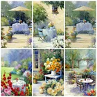 Алмазная живопись Huacan с квадратными стразы, садовая Алмазная вышивка, набор 5D, пейзаж, мозаика, подарок, товары для дома