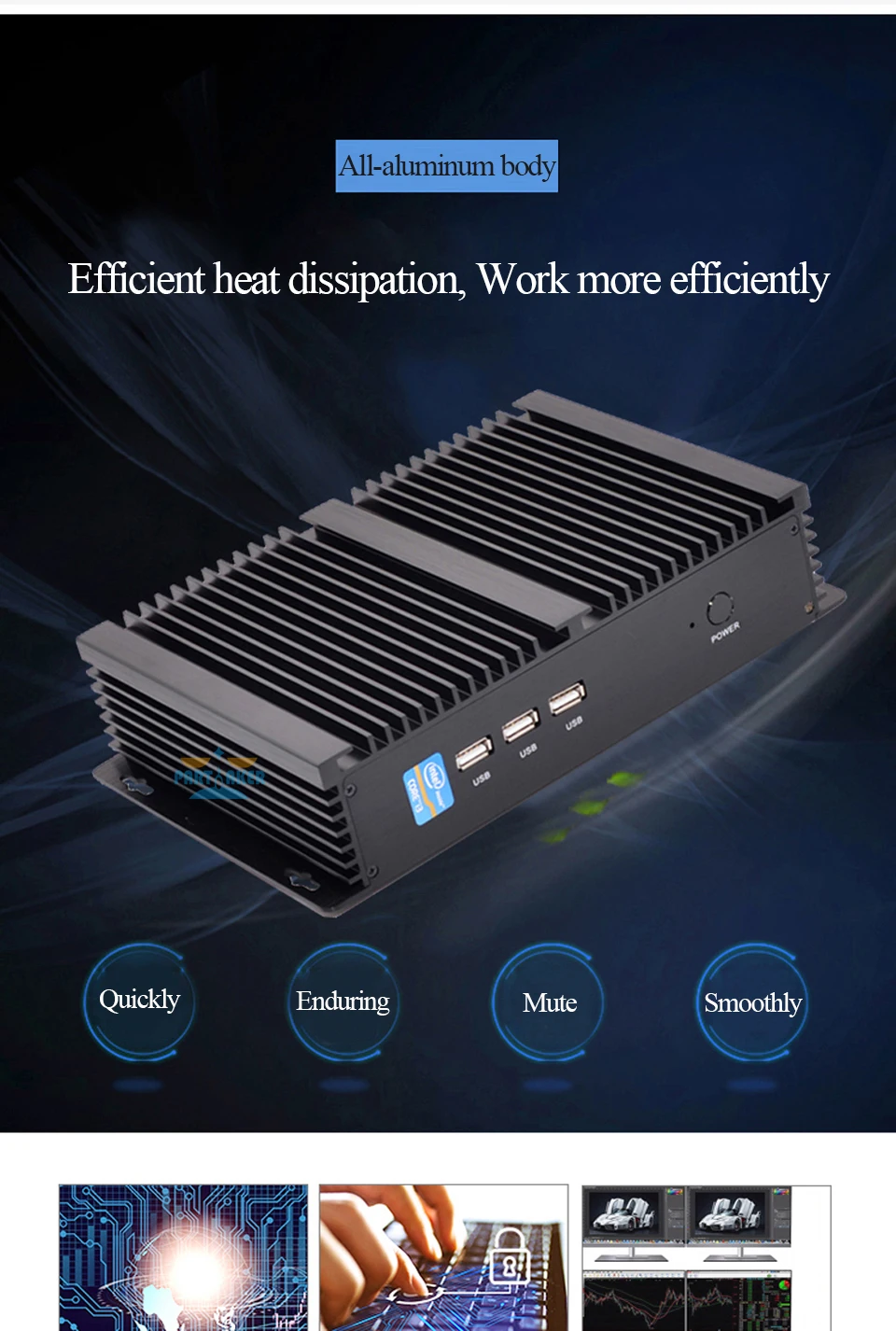 Причастником I3 безвентиляторный мини ПК i7 4500U промышленный Мини компьютер 24 часа работы 2 COM HDMI VGA двойной дисплей 300 м Wifi 4 к HD HTPC