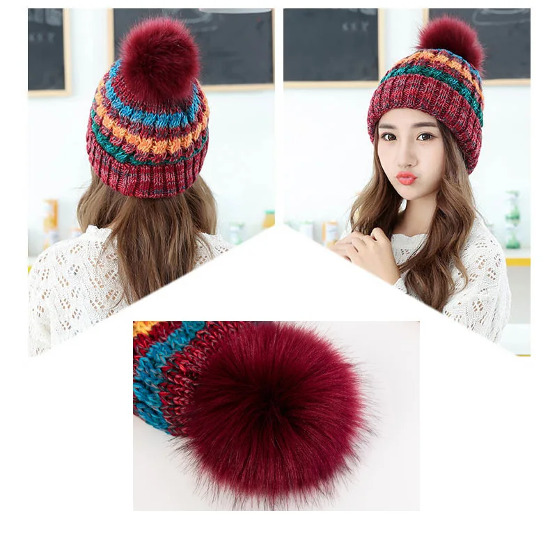 Модная женская Зимняя кепка Skullies Beanies уличная шапка-капот Женская Мягкая вязаная