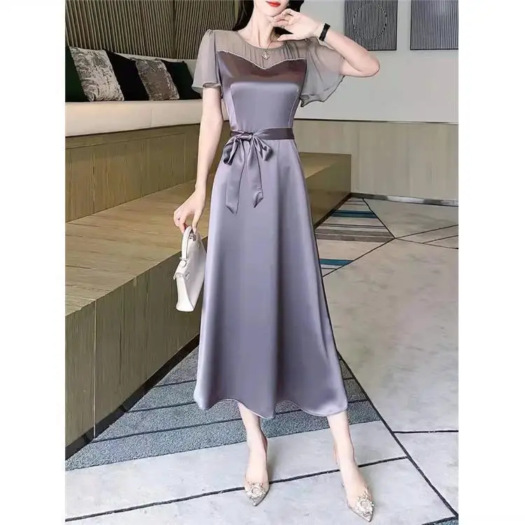 2021 Летние Женские однотонные туфли с лоскутным шитьем из шифона для девочек