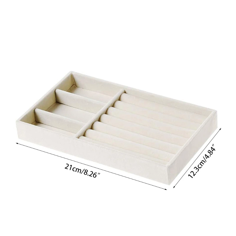

4 Pcs Velvet Jewelry Organizer for Earrings Bangle Bracelet Necklace and Rings Storage Display Jewelry Box Stackable