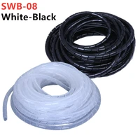 spiral wrapping band swb 08 diameter 8mm about 13m length black white cable casing cable sleeves winding pipe spiral wrapping