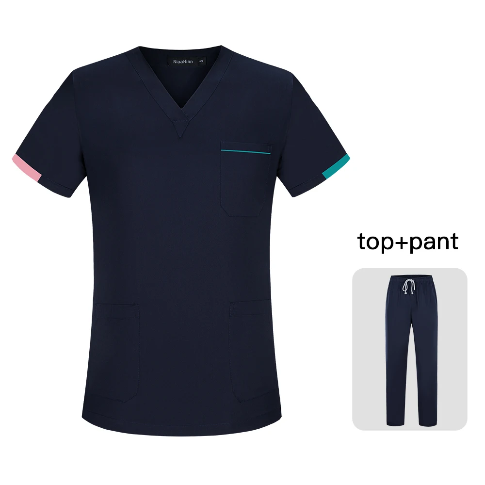 Больничные костюмы врача топы и брюки унисекс униформа для сотрудниц спа-салонов