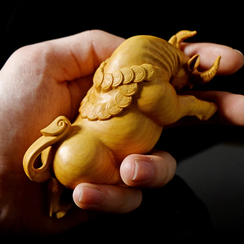 Статуя быка из массива дерева статуя богатства современное искусство ручная