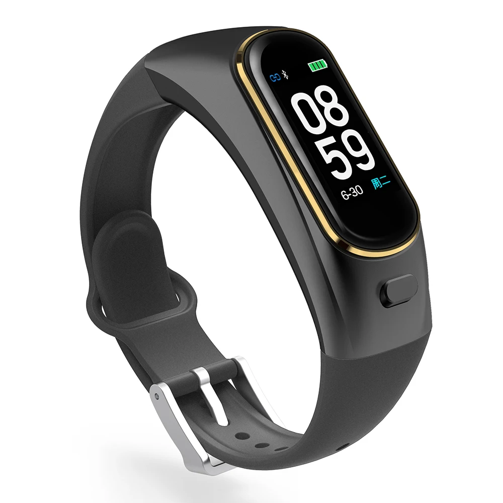 H109 Bluetooth умные часы 2в1 гарнитура для громкой связи для Android IOS IPhone дистанционный фотографический браслет пульсометр Спорт - Цвет: 03
