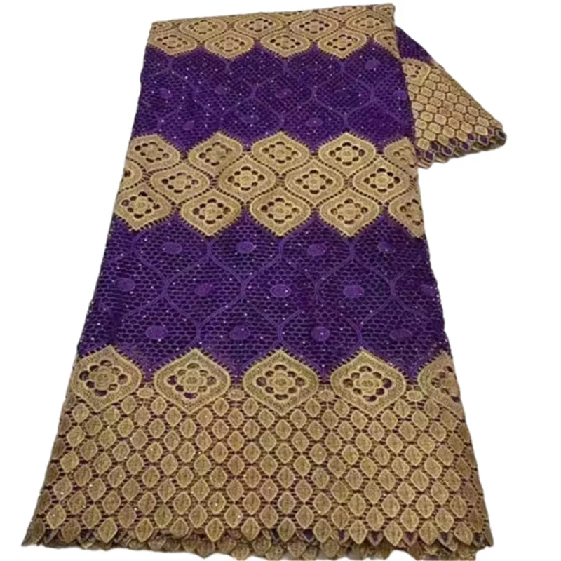 Африканское фиолетовое кружево 2021, Африканское кружево с вышивкой или Швейцарская вуаль, кружево, швейцарская французская нигерийская кружевная ткань высокого качества