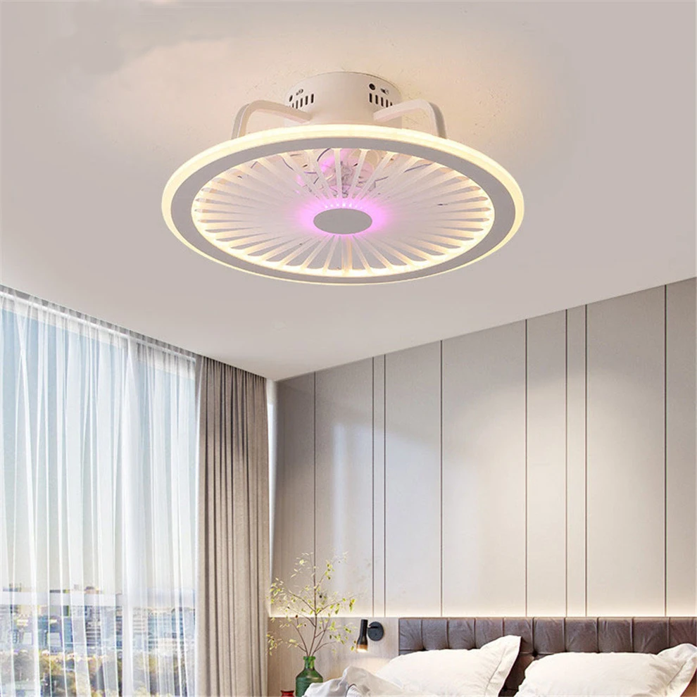 

2020 Modern Led Pink Luster Ceiling Fan with Light Remote Control Living Room Bedroom Kitchen Island Modern Lighting Fixtures