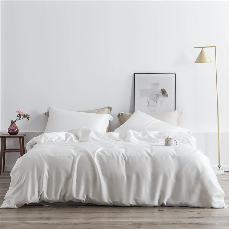 

LIV-ESTHETE 100% SILK 25 MOMME PURE SILK NATURAL FABRIC HOME BEDDING DUVET COVER PILLOWCASE NO SHEET BEDSPREAD BED COVER SET