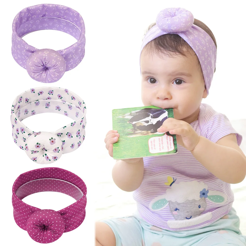 

Good Quality Baby Headbands Pure Cotton Kids Ball Print Hairbands Girls Hair Accessories Photo Prop