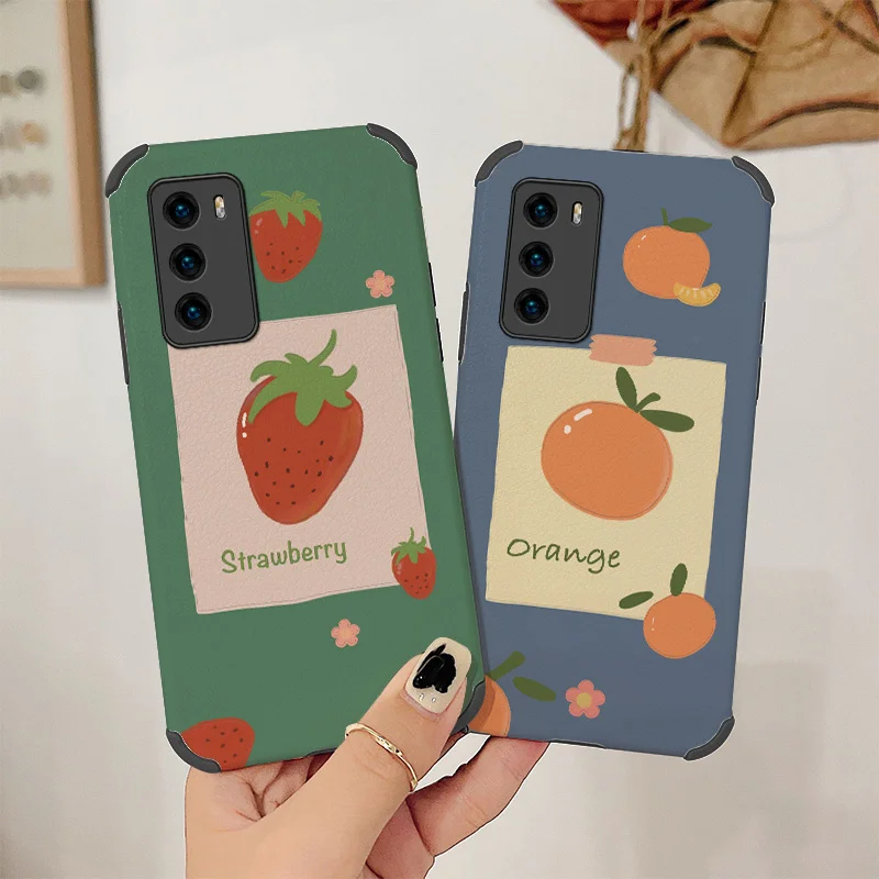 

Sweet Strawberry Phone Case For Huawei P40 P30 P20 Pro Lite Mate 40 30 20 Pro lite 20X Y9S Y8P Y7a P Smart 2021 Cover