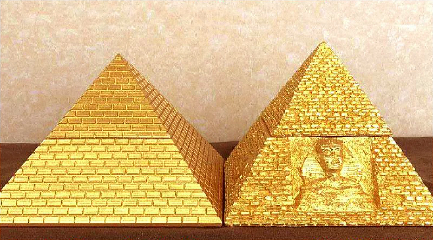 Золотая каменная энергетическая Пирамида Древняя египетская Гиза сувенир