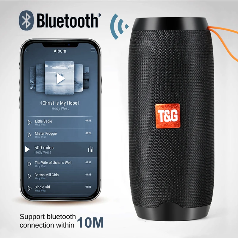 TG106 Portable Wireless Sound Column Speaker Bluetooth Outdoor Waterproof Subwoofer Stereo 3D | Электроника