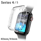 Прозрачный чехол для Apple Watch, чехол 40 мм 44 мм, пластиковый мягкий чехол для Apple Watch серии 4, мягкий и тонкий защитный чехол из ТПУ