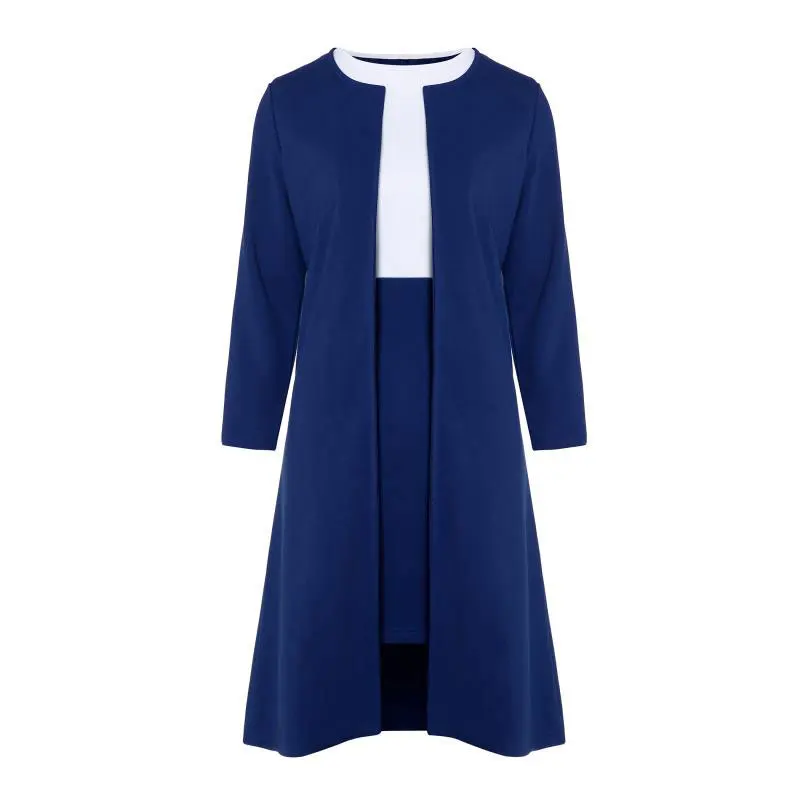 Длинный блейзер куртка облегающее мини платье с круглым вырезом соблазнительные