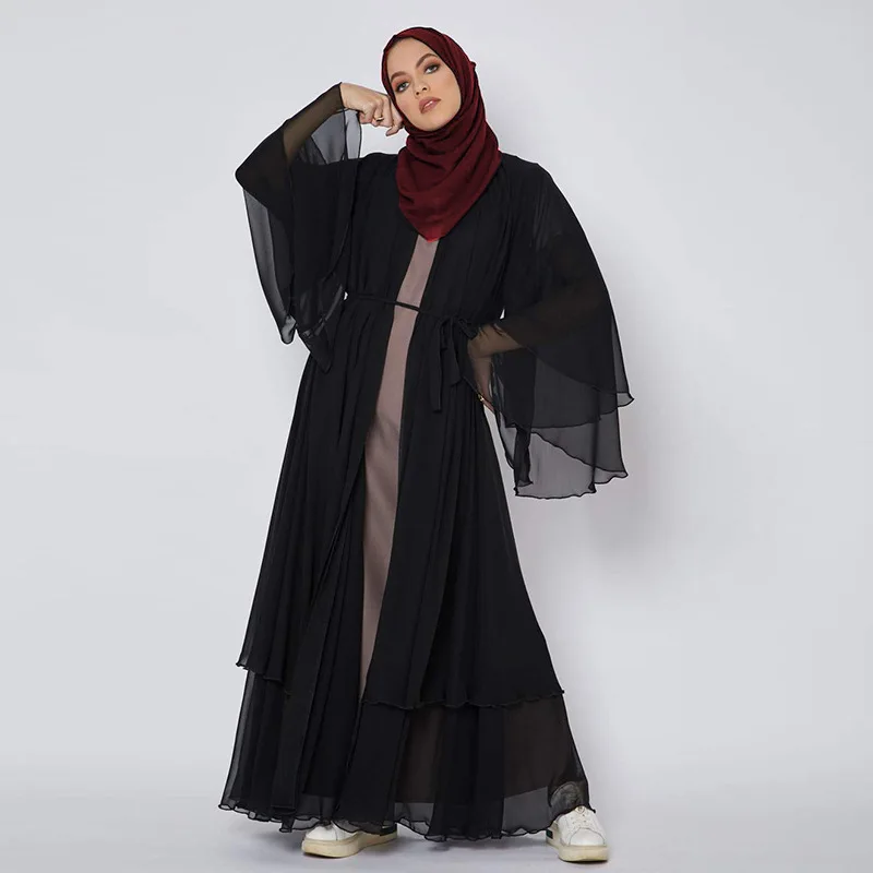 

Caftan Open Abaya Kimono Cardigan Dubai Abayas for Women Turkey Muslim Hijab Dress Solid Islam Moroccan Kaftan Robe Musulmans