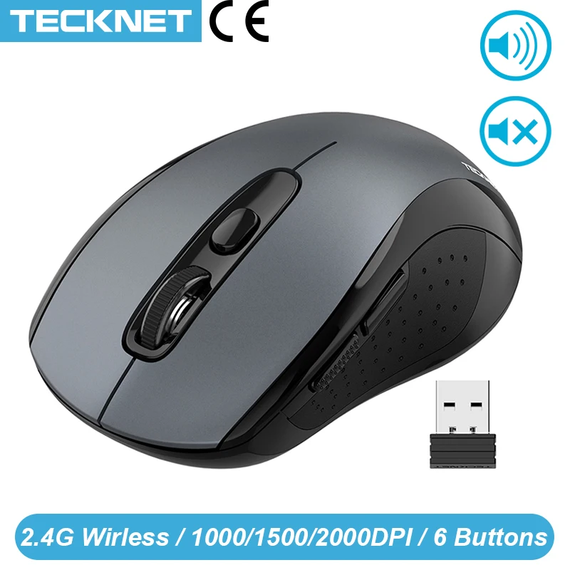 USB Беспроводная мышь TeckNet бесшумная 2000DPI 2 0 приемник компьютерная эргономичная