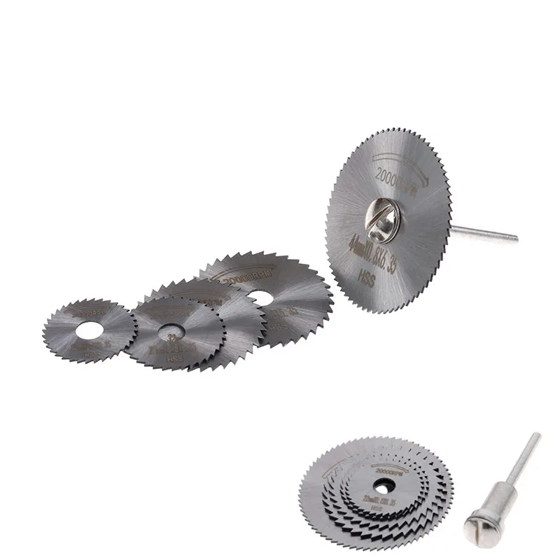 

6pc/set Wood Cutting Saw High Speed Steel HSS Carving Tool Saw Blade Circular Rotary Blade Wheel Discs Mandrel For Tools