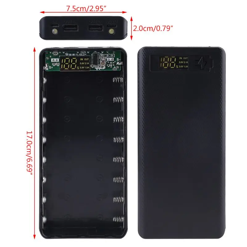 ЖК-дисплей Дисплей DIY 8x18650 Батарея чехол Мощность внешнего аккумулятора