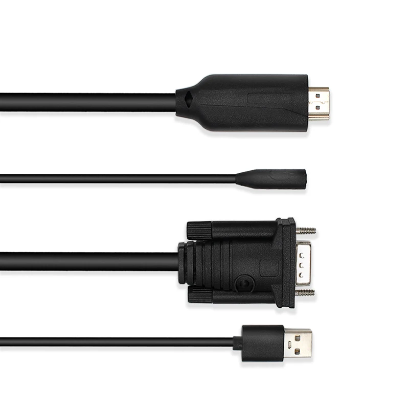 HDMI к VGA кабель адаптер 1,8 м с USB и аудио входом HDMI2VGA Кабель 1,8 м аудио и видеокабель, адаптер