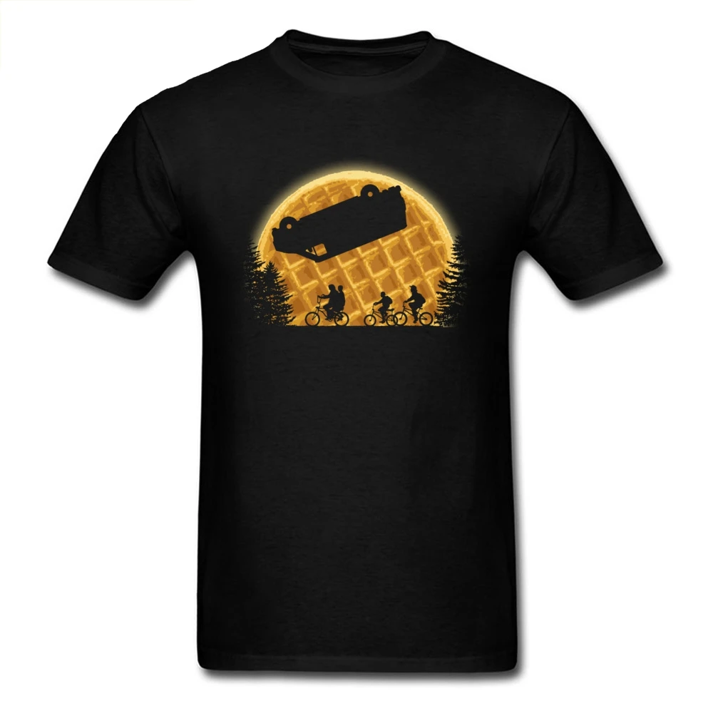 

Stranger Moon T Shirt Waffles Night Travel Tshirt Men Clothing Biker Forest T-shirt Black Top Tee Creative Designer 90s