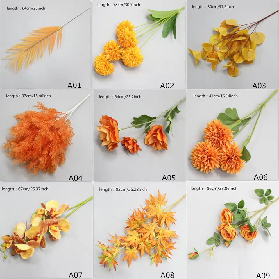 Цветы искусственные Высокое качество оранжевый серии свадебные Пластиковые