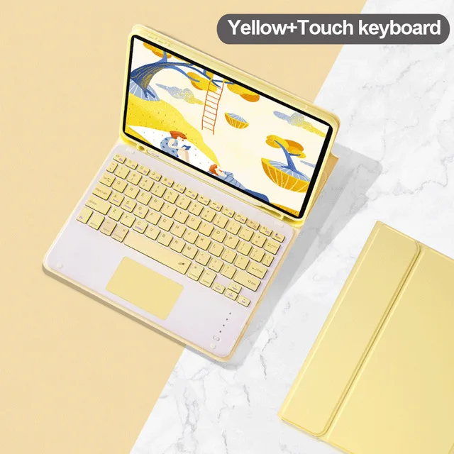 

Arabic touchpad Keyboard Case for iPad 8th 10.2 Pro 11 2020 Air 3 10.5 Pro 10.5 7th 10.2 Cover W Pencil holder touchpad Keyboard