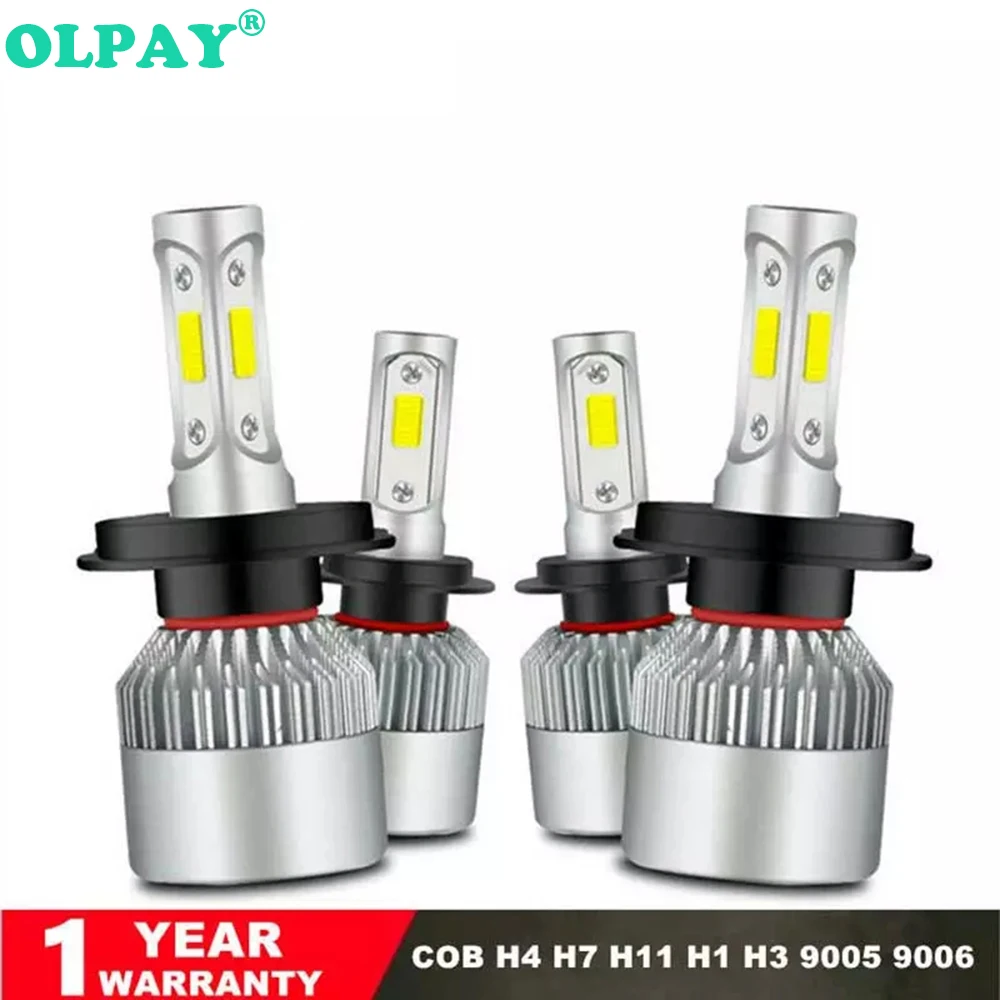 Комплект светодиодов OLPAY S2 COB турбина H4 низкий и высокий 72 Вт 8000 лм H1 H8 H9 H11 9005/hb3