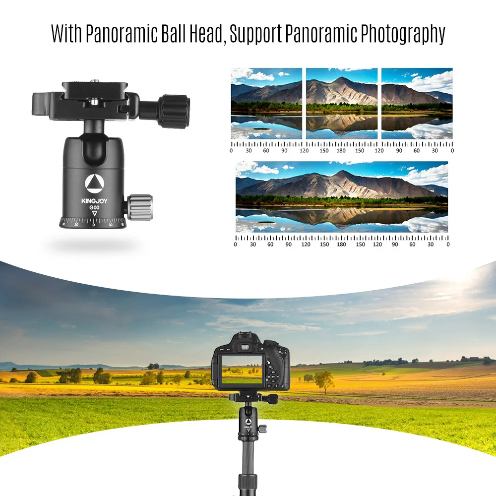 Портативный дорожный штатив Kingjoy для камеры из углеродного волокна монопод с