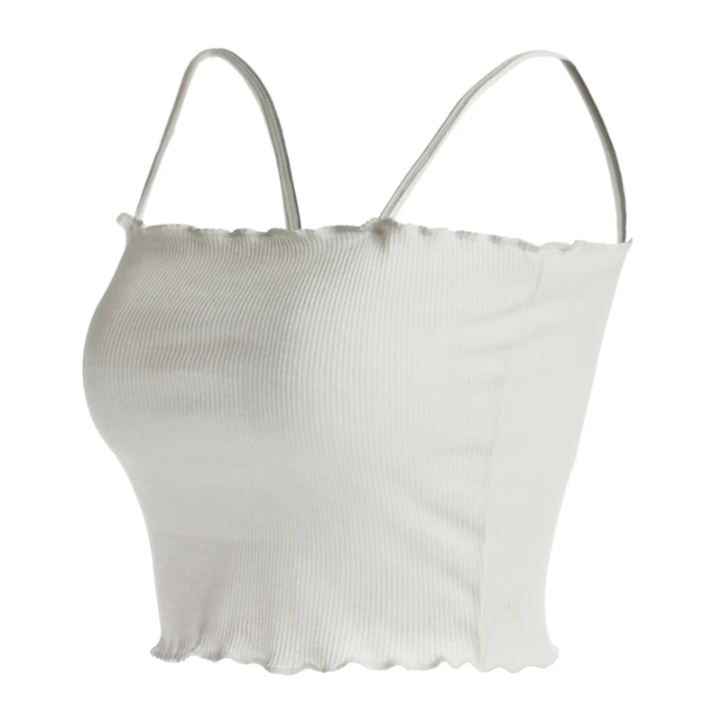 

Summer 2021 Women Strap Crop Top Women Sexy Backless Leakage Navel Solid Camisole Sexy Tank Tops Tube Top Breathable Crop Tops