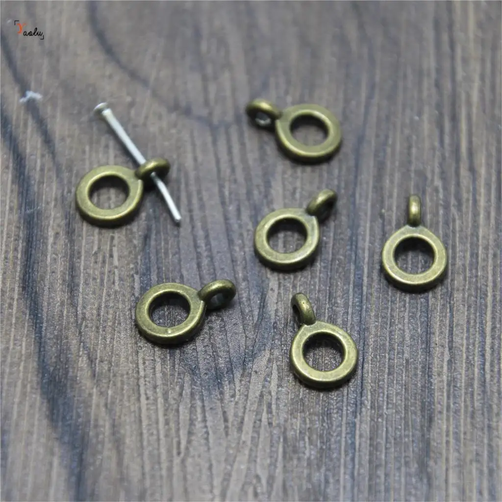 50 шт./лот Соединитель с петлей античная бронза соединитель подвеска Шарм 13x8 мм