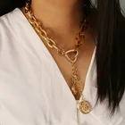 Ожерелье-чокер с роговым замком в виде сердца для женщин, Панк цепь с искусственным жемчугом, акриловые ожерелья, колье для влюбленных, ювелирное изделие, подарок