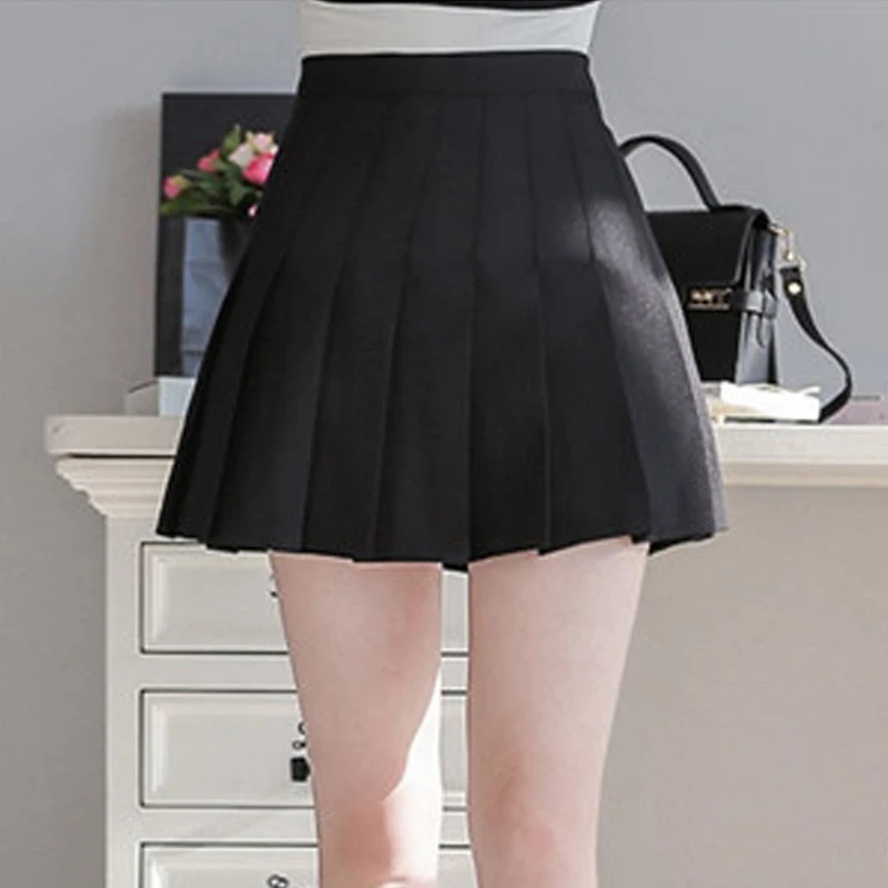 Плиссированная теннисная юбка для девочек короткое платье с завышенной талией и