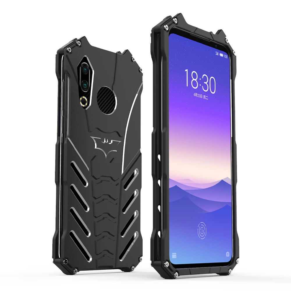 

R-just Case For Meizu 16s Armor Heavy Metal Aluminum Alloy Shockproof Kickstand Cover Case For Meizu 15 Plus M15