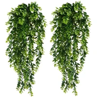 2pcs artificial trailing plants fake hanging plants faux foliage greenery plant for garden hanging pot basket decor