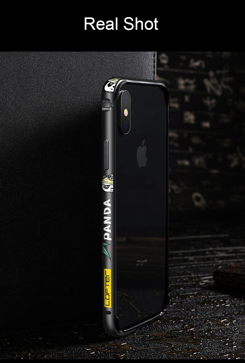 Металлический бампер для телефона с милой пандой для iPhone XS X, чехол для телефона s для iPhone XS Max, чехол с мультяшной алюминиевой силиконовой рамкой, чехол