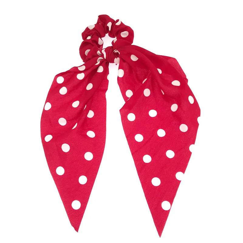 Женская резинка для волос с бантом в горошек эластичная повязка-шарф стиле ретро