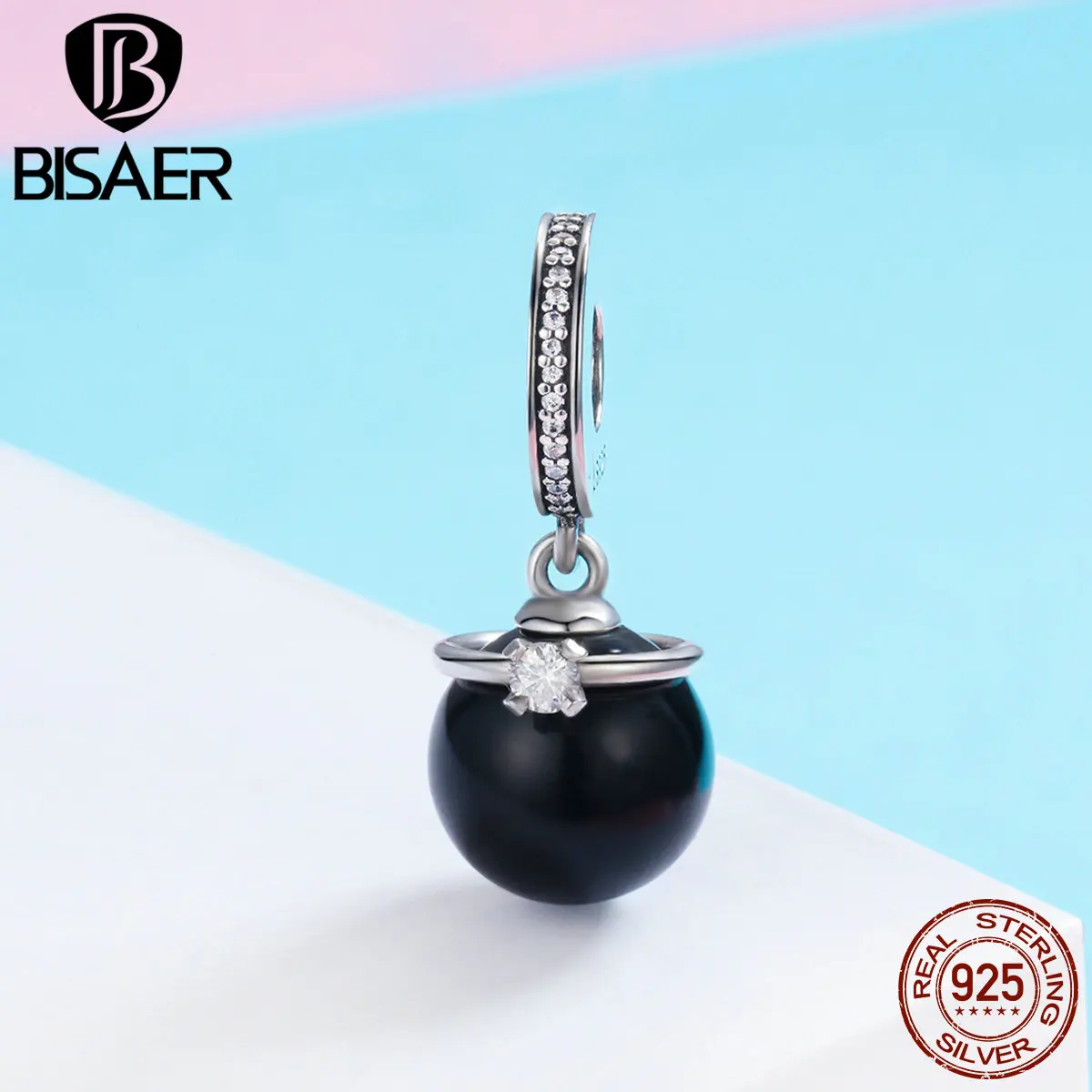 Подвеска из серебра 925 пробы с черным жемчугом подвеска круглыми шариками