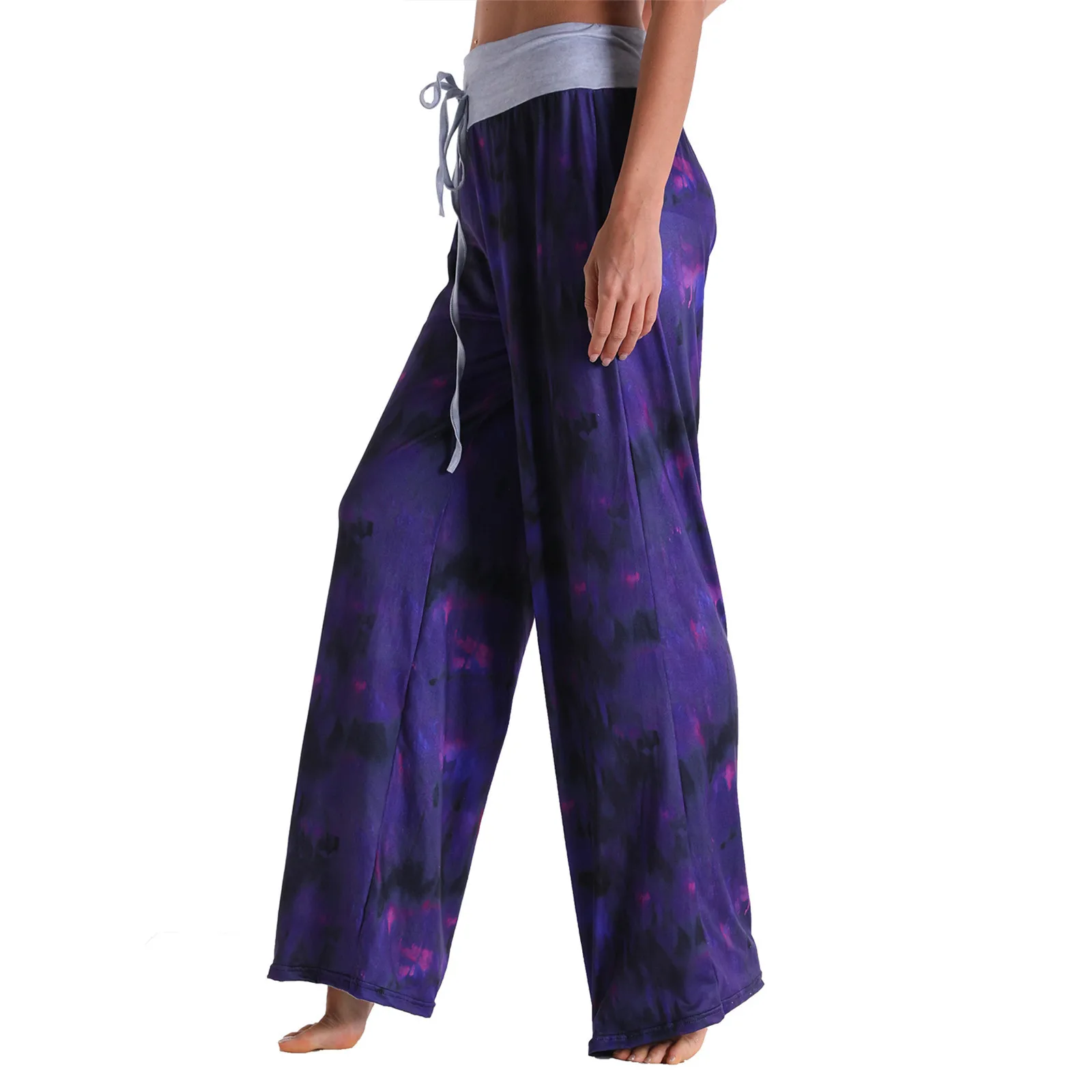 

Womens Ladys Casual High Waist Loose Pants Comfy Stretch Printing Y2k Pants Wide Leg Pants Pantalones De Mujer