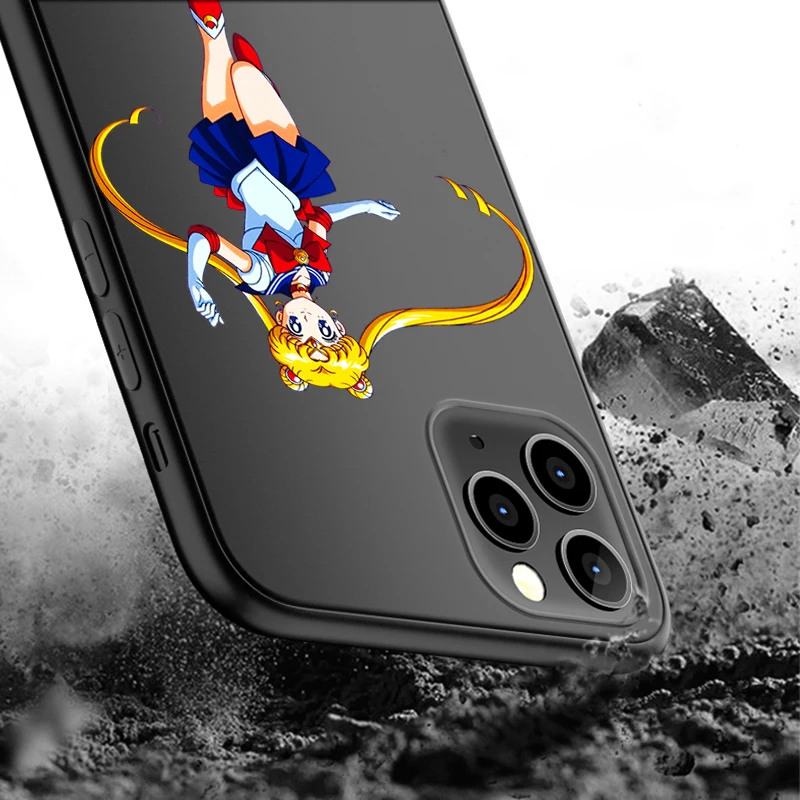 

Cute Sailor Moon Case for IPhone 12 Pro Max Case for IPhone 11 12 Pro XR XS Max Mini 7 X 8 6 6S Plus 5 5S SE 2020 Black Silicone