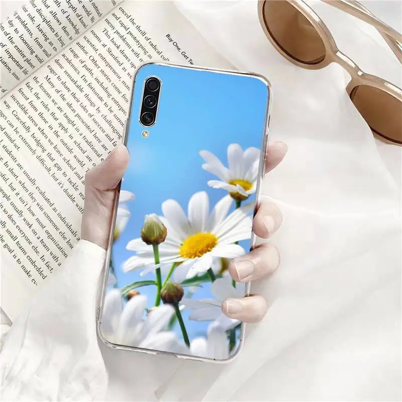 

Wild chrysanthemum daisy Phone Case Transparent for Samsung A71 S9 10 20 HUAWEI p30 40 honor 10i 8x xiaomi note 8 Pro 10t 11