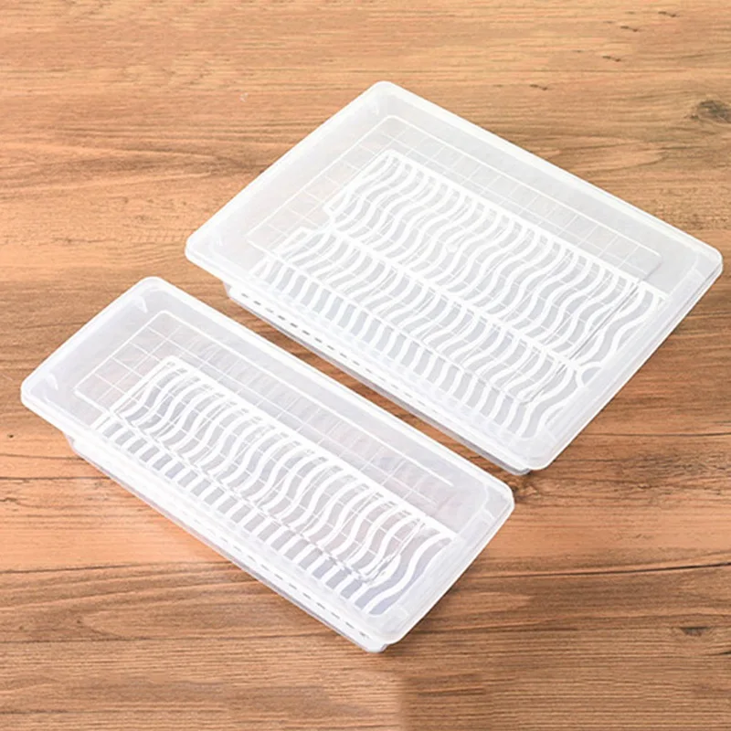 

Food Fresh Storage Box Containers Kitchen Fridge Organizer Case Removable Drain Plate Tray For Keep Fruits Vegetables Meat Fish