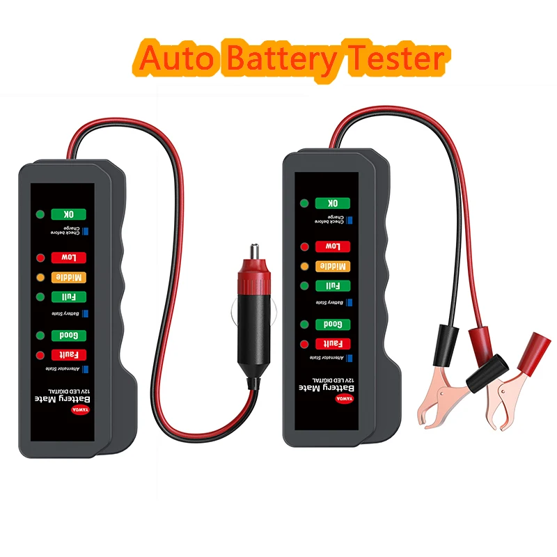 

Mini 12V Car Battery Tester Digital Alternator Tester 6LED Lights Display Car Diagnostic Tool Auto Battery Tester Car Inspection