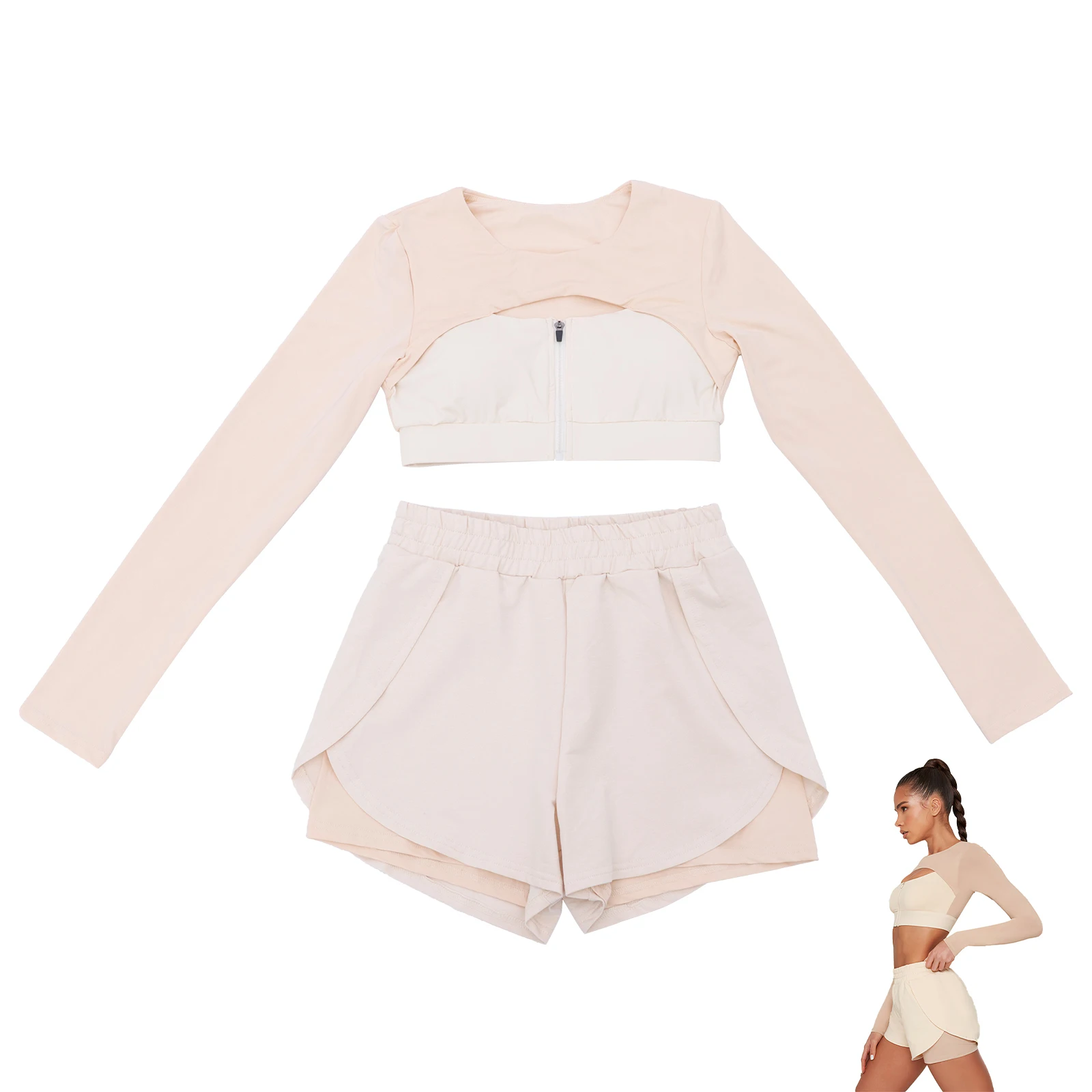 

Спортивный костюм для фитнеса, одежда с длинными рукавами для йоги, дышащая женская повседневная одежда для йоги, спортивная одежда с длинн...