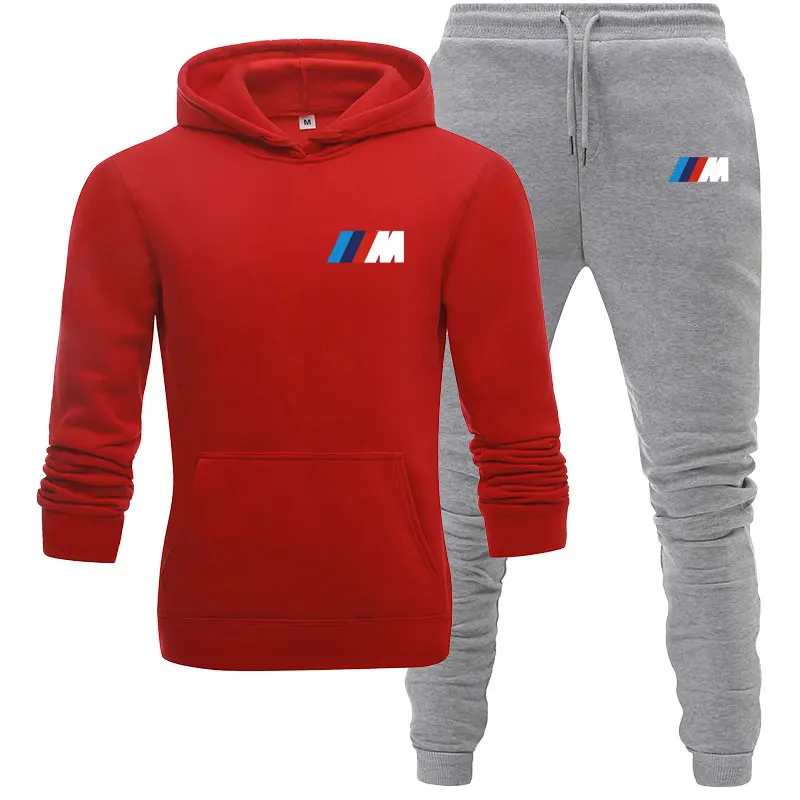 

2021NewMen's Football Sets Zipper Hoodie+Pants Two Pieces Casual Tracksuit Male Sportswear Gym Brand Clothing Sweat Suit
