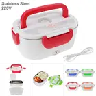 Нержавеющая сталь и АБС-пластик, 220 В, 1,5 л, спилок, портативный Подогрев пищи, Электрический Ланч-бокс с ложкойЕвропейской зарядной линией