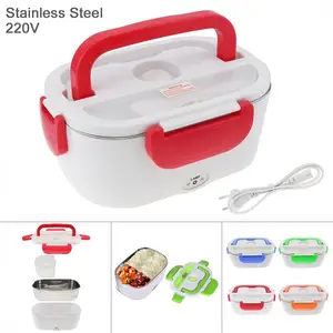 Нержавеющая сталь и АБС-пластик, 220 В, 1,5 л, спилок, портативный Подогрев пищи, Электрический Ланч-бокс с ложкойЕвропейской зарядной линией