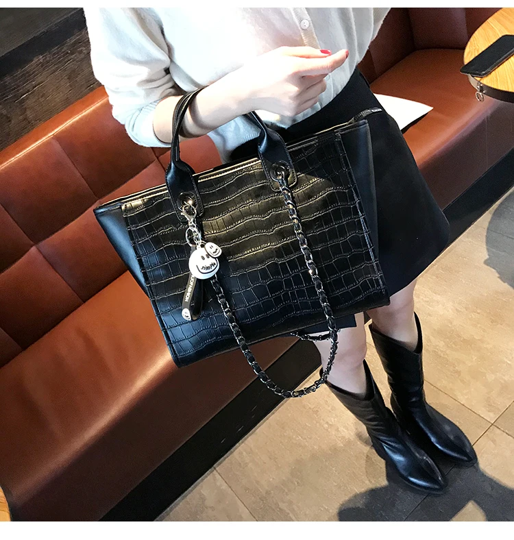 

Animal Prints Women Handbag Tote Large Size Shoulder Designer Bags Luxury Zebra Pattern Chain